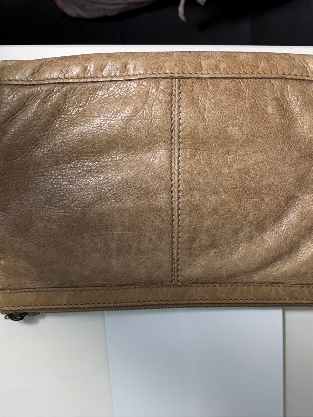Balenciaga Classic Clip Medium Leather Clutch - Camel/Beige - Authentic - Picture 2 of 7